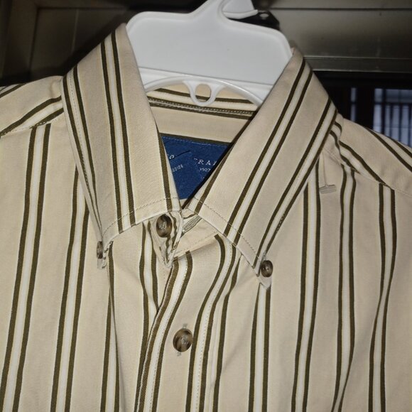 Towncraft Men's Button Up Shirt Medium Brown & Tan Stripes - Picture 3 of 5